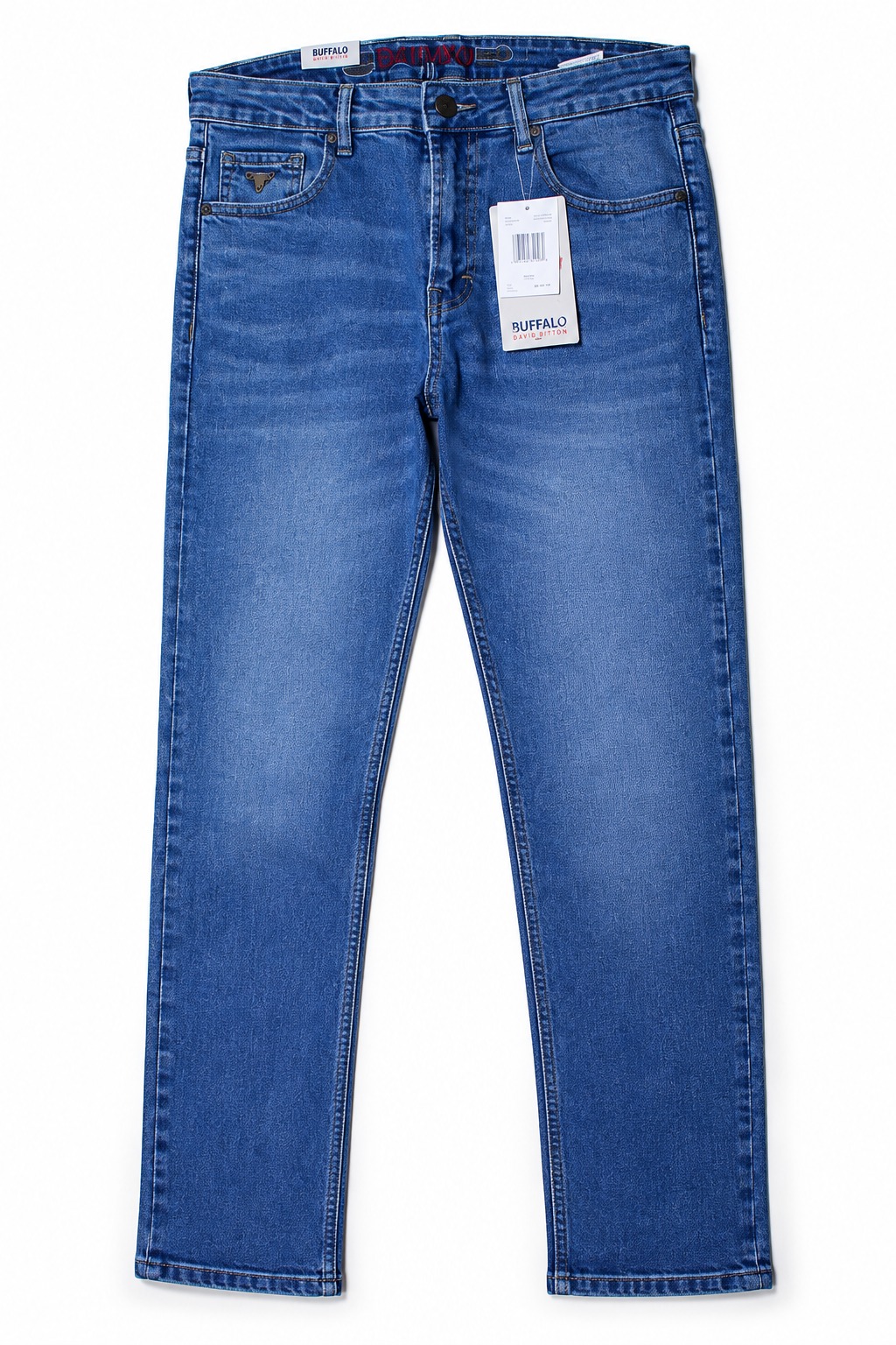 Premium Buffalo David Bitton Men's Relaxed Straight Jeans – Medium Indigo Wash